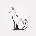 Modernist Fox Animal Silhouette: Egyptian Iconography With Subtle Ink Application