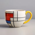 Modernist Geometric Line Mug Inspired By Mondrian