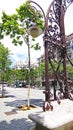 Modernist lamppost of Paseo de Gracia in Barcelona