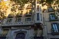 Modernista Facade and Balconies in Warm Evening Sunlight, Barcelona Royalty Free Stock Photo