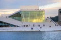 Modernistic Oslo Opera House - Operahuset - at the Bjorvika district at Oslofjord sea waterfront of Oslo, Norway