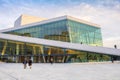 Modernistic Oslo Opera House - Operahuset - at the Bjorvika district at Oslofjord sea waterfront of Oslo, Norway