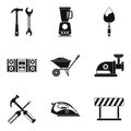 Modernization icons set, simple style