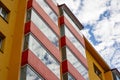 Modernized block of flats with aluminium balconies in Ostrava, Czech Republic, sky reflection Royalty Free Stock Photo