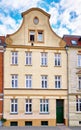 Modernized old gabled house facade in the city of Wismar Royalty Free Stock Photo