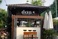 Modernized outdoor coffee stand in Vietnam