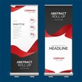 moderno roll up banner lazo rojo vector illustration