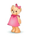 Modest Female Teddy Bear, Vector Illustration