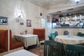 Modest interior Italian restaurant La Cipolla Royalty Free Stock Photo