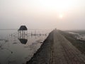 Modest straw hut of Indian fishermen