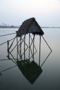 Modest straw hut of Indian fishermen