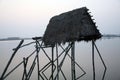 Modest straw hut of Indian fishermen