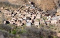 Modest traditional berber village with cubic houses in Atlas mountains, Morocco Royalty Free Stock Photo