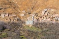 Modest traditional berber village with cubic houses in Atlas mountains, Morocco Royalty Free Stock Photo