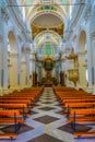 MODICA, ITALY, APRIL 26, 2017: Interior of the chiesa di San Giovanni Evangelista in Modica, Sicily, Italy Royalty Free Stock Photo