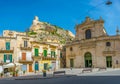 MODICA, ITALY, APRIL 26, 2017:  View of the Palazzo dei Conti and Chiesa di Santa Maria di Betlem in Modica, Sicily, Italy Royalty Free Stock Photo