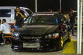 Modified black Mitsubishi Lancer Evolution IX after dyno run