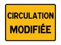 Modified circulation road sign in French language