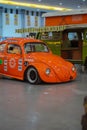 Modified classic Volkswagen Beetle drag racing car on display at Jogja VW Festival Royalty Free Stock Photo