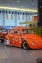 Modified classic Volkswagen Beetle drag racing car on display at Jogja VW Festival