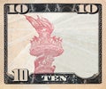 Modified decorative 10 dollar bill artwork Royalty Free Stock Photo