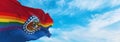 modified flag of Missouri state, USA with rainbow LGBT pride fla Royalty Free Stock Photo