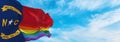 modified flag of North Carolina state, USA with rainbow LGBT pri