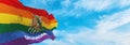 modified flag of Oklahoma state, USA with rainbow LGBT pride fla Royalty Free Stock Photo