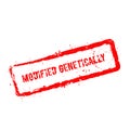Modified genetically red rubber stamp isolated on. Royalty Free Stock Photo