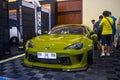 Modified green Toyota 86 or GT86 in Indonesia Modification Expo Royalty Free Stock Photo