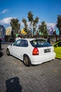 Modified Honda Civic Type R EK9 hatchback in a car meet Royalty Free Stock Photo