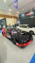 modified japanese classic super sport car Honda NSX NA1 in black and red color displayed in Indonesian Modification Expo 2023