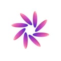 A modified pink, purple tulip flower logo