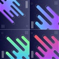 Modish Style Abstractions in Color Pack of 4 Vector Illustrations