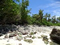 Modriki Monuriki island - famous of the movie Cast Away with Tom Hanks Royalty Free Stock Photo