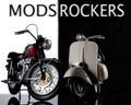 Mods rockers bike and vespa Royalty Free Stock Photo