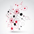 Modular Bauhaus 3d vector red background, created