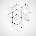 Modular Bauhaus vector background, created from simple geometric