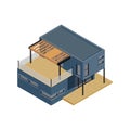 Modular Cottage Building Composition Royalty Free Stock Photo