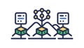 Modular Data Processing, Advanced Computing System, vector design Generative AI Royalty Free Stock Photo