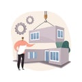 Modular home abstract concept vector illustration.