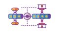 Modular Network Station Icon: System Architecture, Connected Components, Data Hub, Flexible Integration, vector design Generative Royalty Free Stock Photo