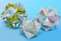 Modular origami, cherry blossom and sonobe ball Royalty Free Stock Photo