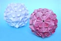 Modular origami, sonobe ball Royalty Free Stock Photo