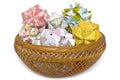 Modular origami, sonobe ball and cherry blossom Royalty Free Stock Photo