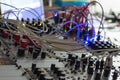 Modular synthesizer, analogue synth closeup Royalty Free Stock Photo