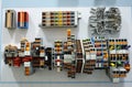 Modular terminal blocks of the automatic control system presented on the stand Royalty Free Stock Photo