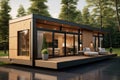 Modular wooden house. Modern and elegant style