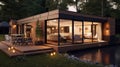 Modular wooden house. Modern and elegant style