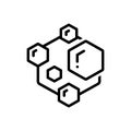 Black line icon for Modularity, carvings and object